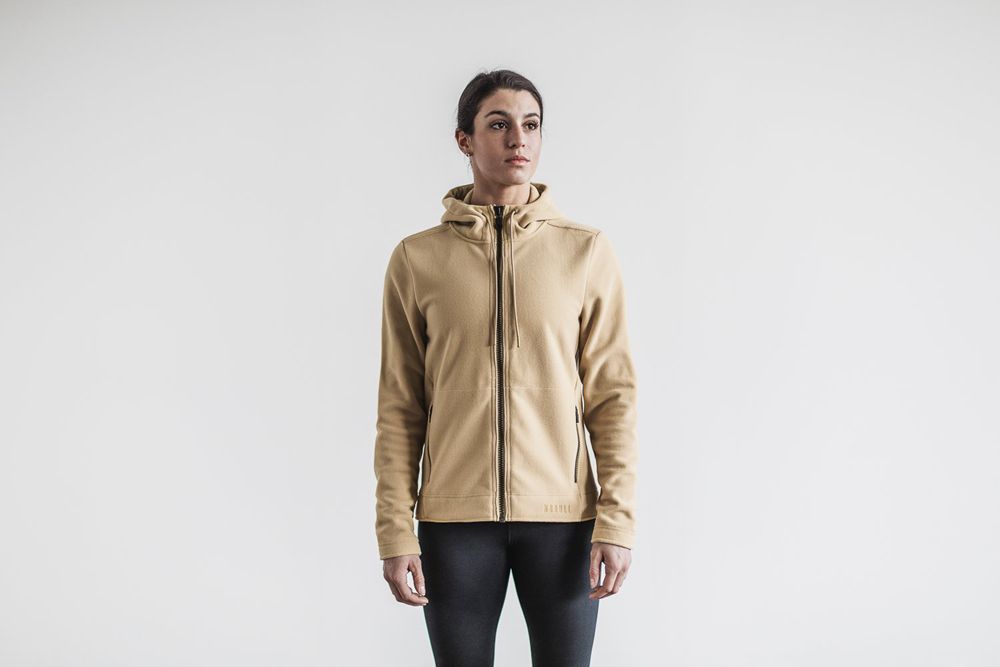 Vestes NOBULL Femme Beige - NOBULL Arctic Zip-Up,France (9830-GJNOE)